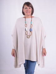Soft Knit Batwing Sleeve Poncho Jumper  - 2700