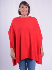 Soft Knit Batwing Sleeve Poncho Jumper  - 2700