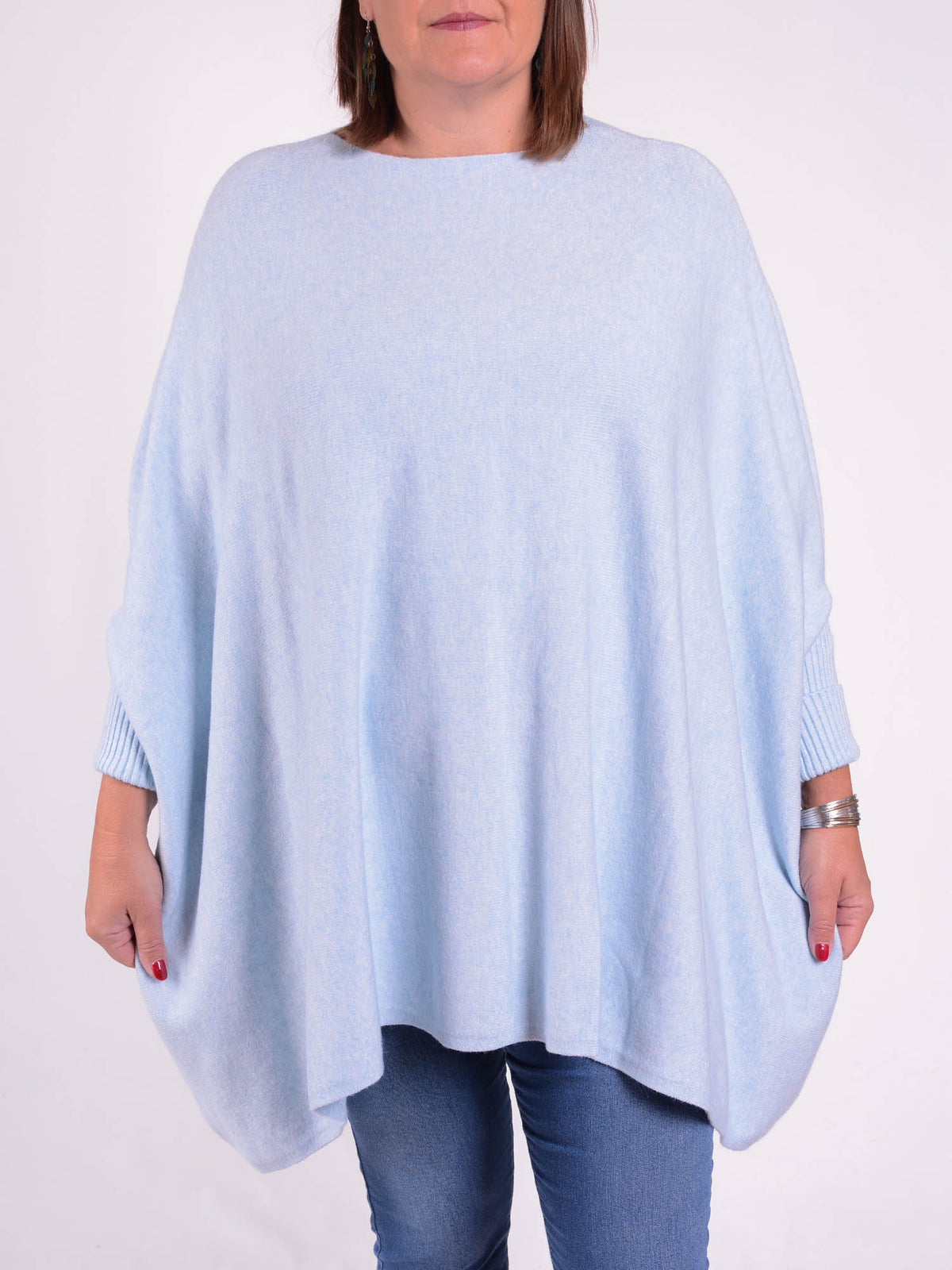 Soft Knit Batwing Sleeve Jumper  - 2700, Jumpers & Cardigans, Pure Plus Clothing, Lagenlook Clothing, Plus Size Fashion, Over 50 Fashion