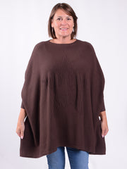 Soft Knit Batwing Sleeve Jumper with Star design - 3600, Jumpers & Cardigans, Pure Plus Clothing, Lagenlook Clothing, Plus Size Fashion, Over 50 Fashion