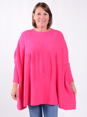 Soft Knit Batwing Sleeve Jumper with Star design - 3600, Jumpers & Cardigans, Pure Plus Clothing, Lagenlook Clothing, Plus Size Fashion, Over 50 Fashion