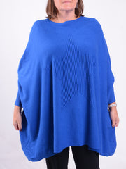 Soft Knit Batwing Sleeve Jumper with Star design - 3600