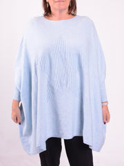 Soft Knit Batwing Sleeve Jumper with Star design - 3600