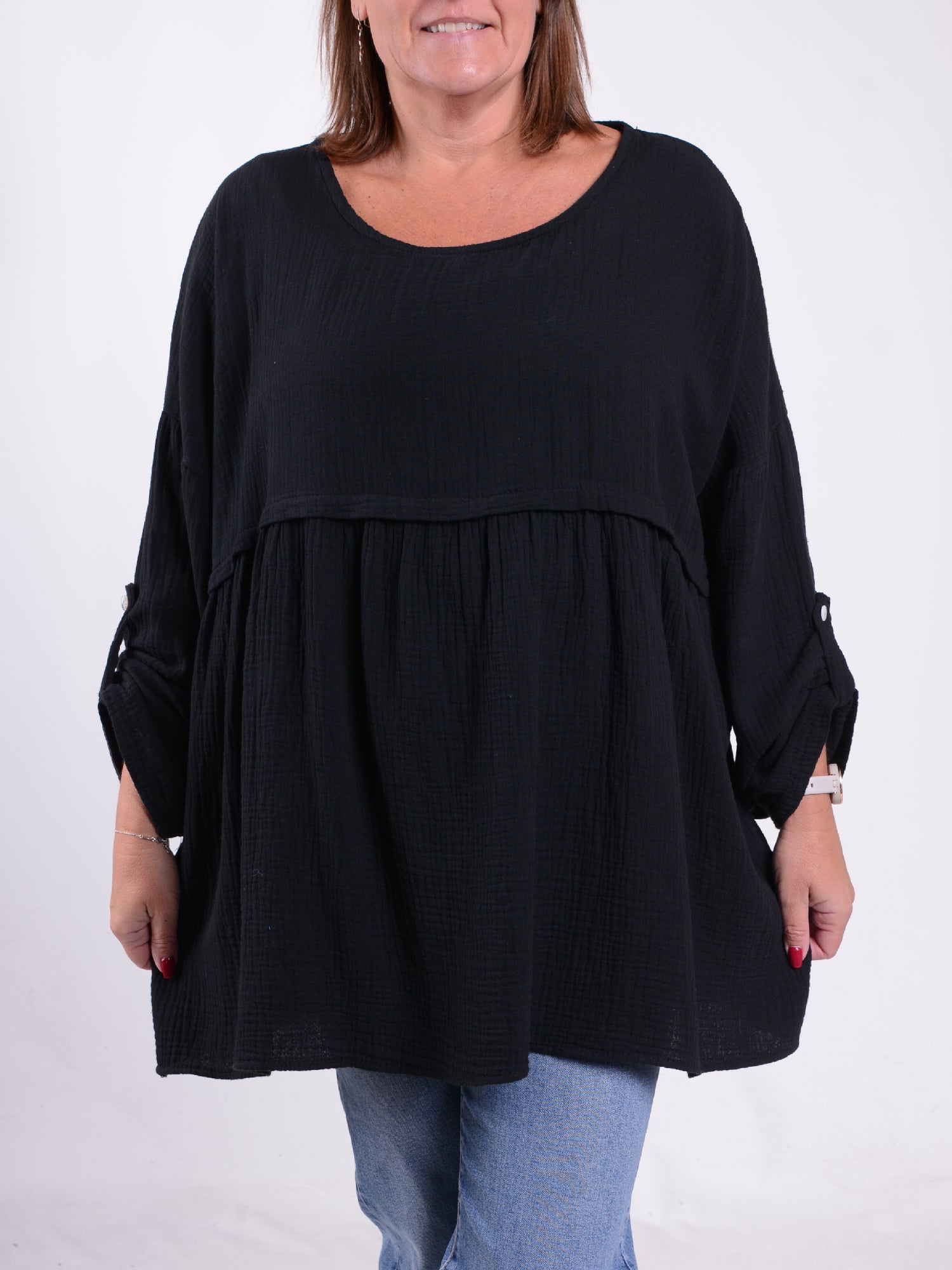 Lagenlook Textured Cotton Tunic - 661562, , Pure Plus Clothing, Lagenlook Clothing, Plus Size Fashion, Over 50 Fashion