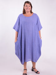 Striped Cotton Parachute Dress With Pockets - 9215 Stripe, Dresses, Pure Plus Clothing, Lagenlook Clothing, Plus Size Fashion, Over 50 Fashion