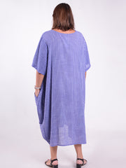 Striped Cotton Parachute Dress With Pockets - 9215 Stripe, Dresses, Pure Plus Clothing, Lagenlook Clothing, Plus Size Fashion, Over 50 Fashion