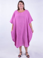 Striped Cotton Parachute Dress With Pockets - 9215 Stripe, Dresses, Pure Plus Clothing, Lagenlook Clothing, Plus Size Fashion, Over 50 Fashion