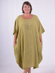 Striped Cotton Parachute Dress With Pockets - 9215 Stripe