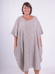Striped Cotton Parachute Dress With Pockets - 9215 Stripe