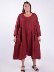 Lagenlook Linen A Line Dress - 9405, , Pure Plus Clothing, Lagenlook Clothing, Plus Size Fashion, Over 50 Fashion