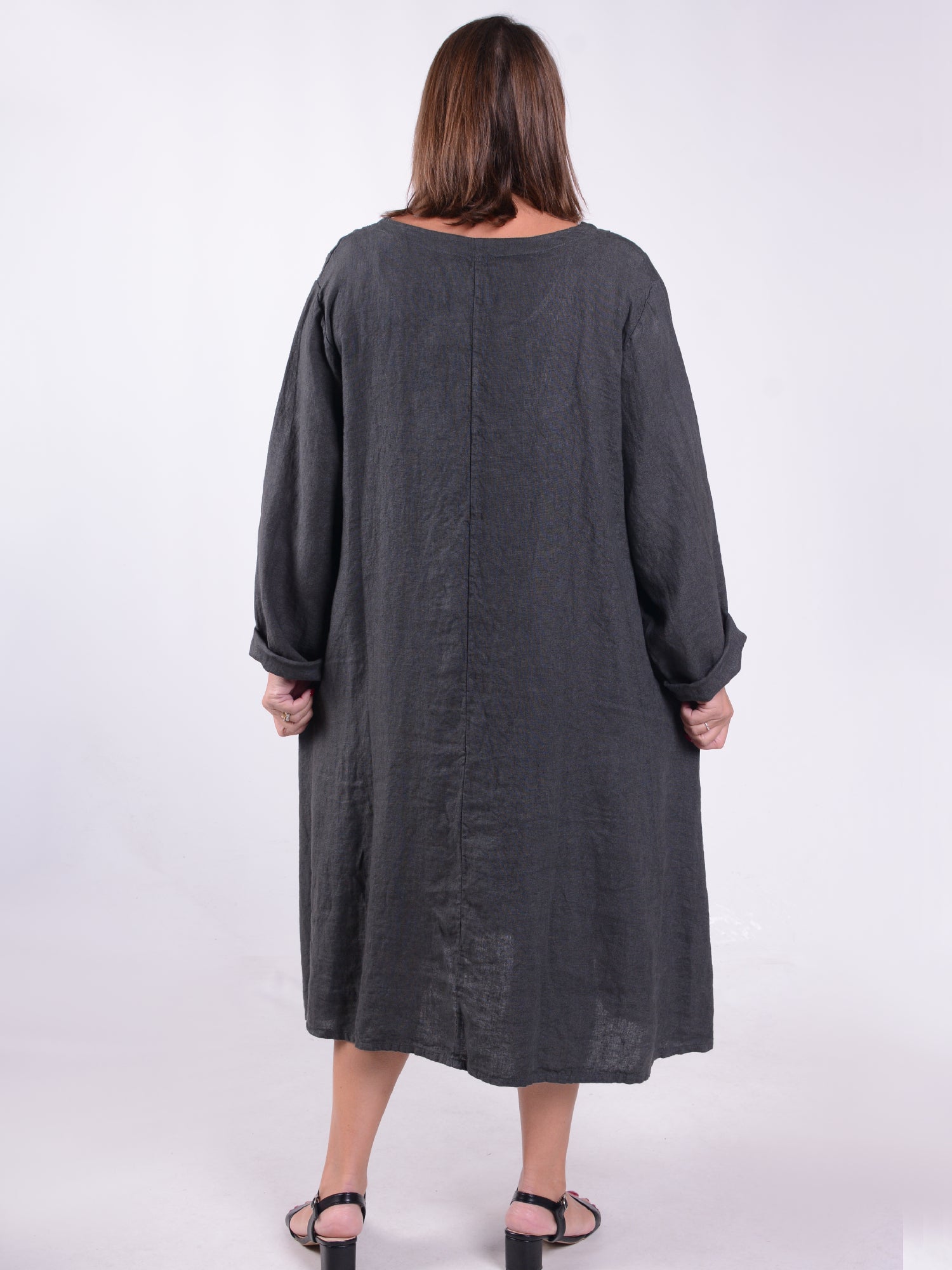 Lagenlook Linen A Line Dress - 9405, , Pure Plus Clothing, Lagenlook Clothing, Plus Size Fashion, Over 50 Fashion
