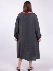 Lagenlook Linen A Line Dress - 9405, , Pure Plus Clothing, Lagenlook Clothing, Plus Size Fashion, Over 50 Fashion