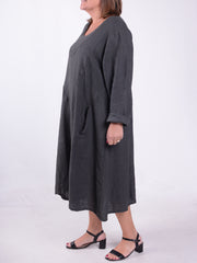 Lagenlook Linen A Line Dress - 9405, , Pure Plus Clothing, Lagenlook Clothing, Plus Size Fashion, Over 50 Fashion