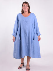 Lagenlook Linen A Line Dress - 9405, , Pure Plus Clothing, Lagenlook Clothing, Plus Size Fashion, Over 50 Fashion