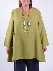 Lagenlook Heavy Linen Quirky Tunic - 9415
