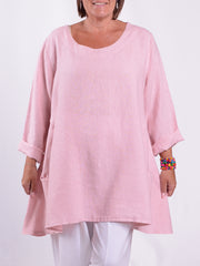 Lagenlook Heavy Linen Quirky Tunic - 9415