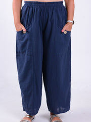 Wide-Leg Lightweight Cotton Trousers - 9461G