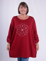 Cotton Flower Print Tunic - NOUF, , Pure Plus Clothing, Lagenlook Clothing, Plus Size Fashion, Over 50 Fashion