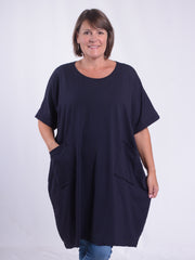 Cotton Tunic with Pockets - NOU, , Pure Plus Clothing, Lagenlook Clothing, Plus Size Fashion, Over 50 Fashion
