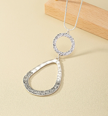 Long Lagenlook Silver Drop Necklace - PURE1