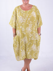 Lagenlook Lightweight Dandelion Cotton Dress with pockets - 12232