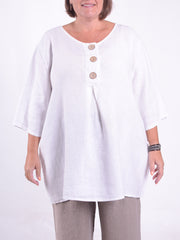 Lagenlook Linen Button Tunic - 12551