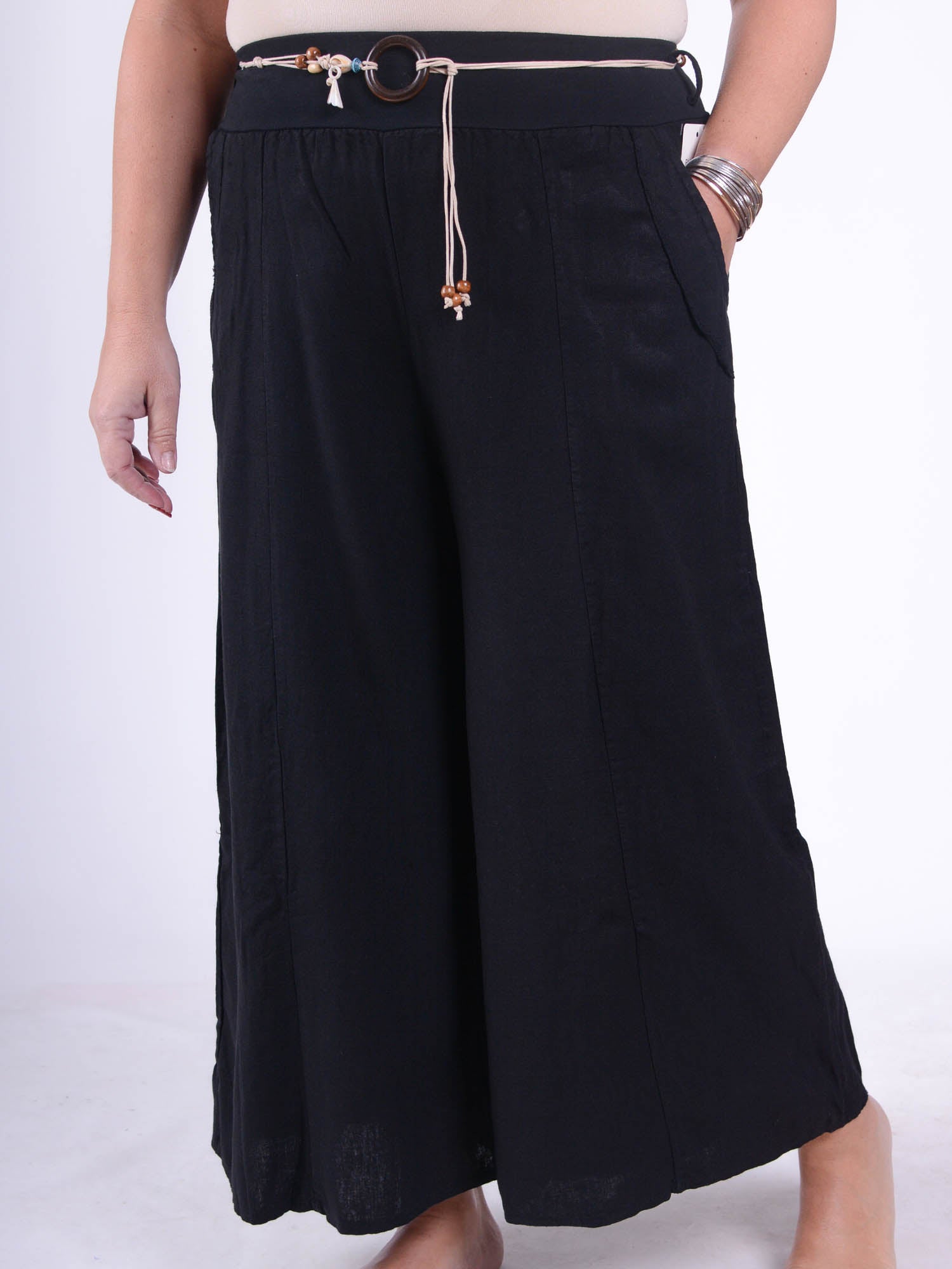 Lagenlook Wide Leg Linen Trousers - 10110, , Pure Plus Clothing, Lagenlook Clothing, Plus Size Fashion, Over 50 Fashion