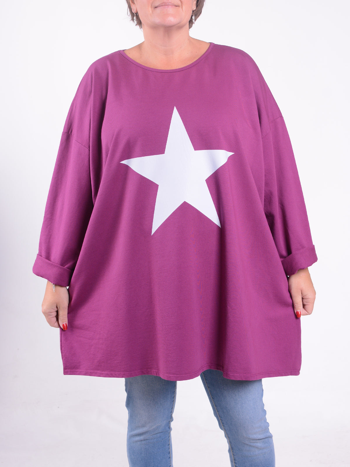Star Top - 9482S, Tops & Shirts, Pure Plus Clothing, Lagenlook Clothing, Plus Size Fashion, Over 50 Fashion