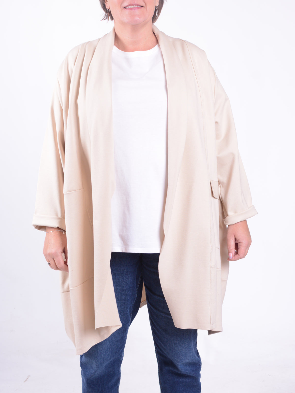 Lagenlook Open Front Jacket - 2893, , Pure Plus Clothing, Lagenlook Clothing, Plus Size Fashion, Over 50 Fashion