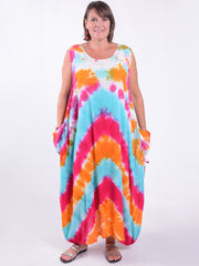Lagenlook Tie Dye Sleeveless Dress - TD1