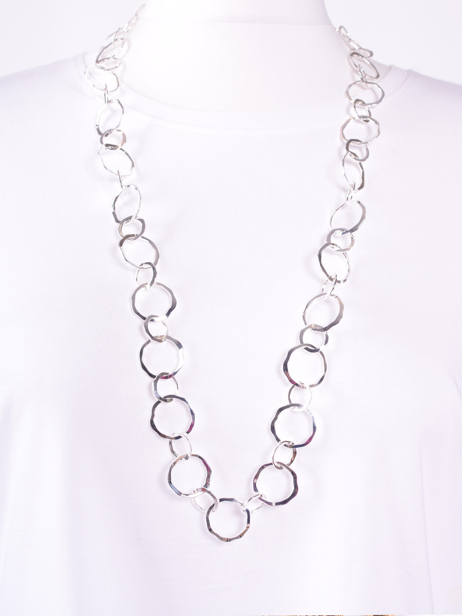 Lagenlook Silver Links Necklace - LAGEN14, , Pure Plus Clothing, Lagenlook Clothing, Plus Size Fashion, Over 50 Fashion