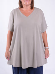 Basic Cotton Swing T Shirt - V Neck 10520