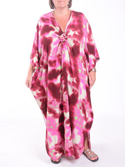 Magenta Kaftan - KAF6, , Pure Plus Clothing, Lagenlook Clothing, Plus Size Fashion, Over 50 Fashion