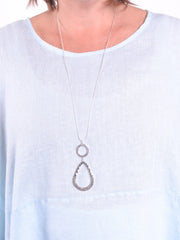 Long Lagenlook Silver Drop Necklace - PURE1