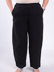 Wide-Leg Barrel Linen Trousers - 13399, , Pure Plus Clothing, Lagenlook Clothing, Plus Size Fashion, Over 50 Fashion