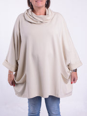 Cotton Cowl Neck Long Length Tunic - 9822