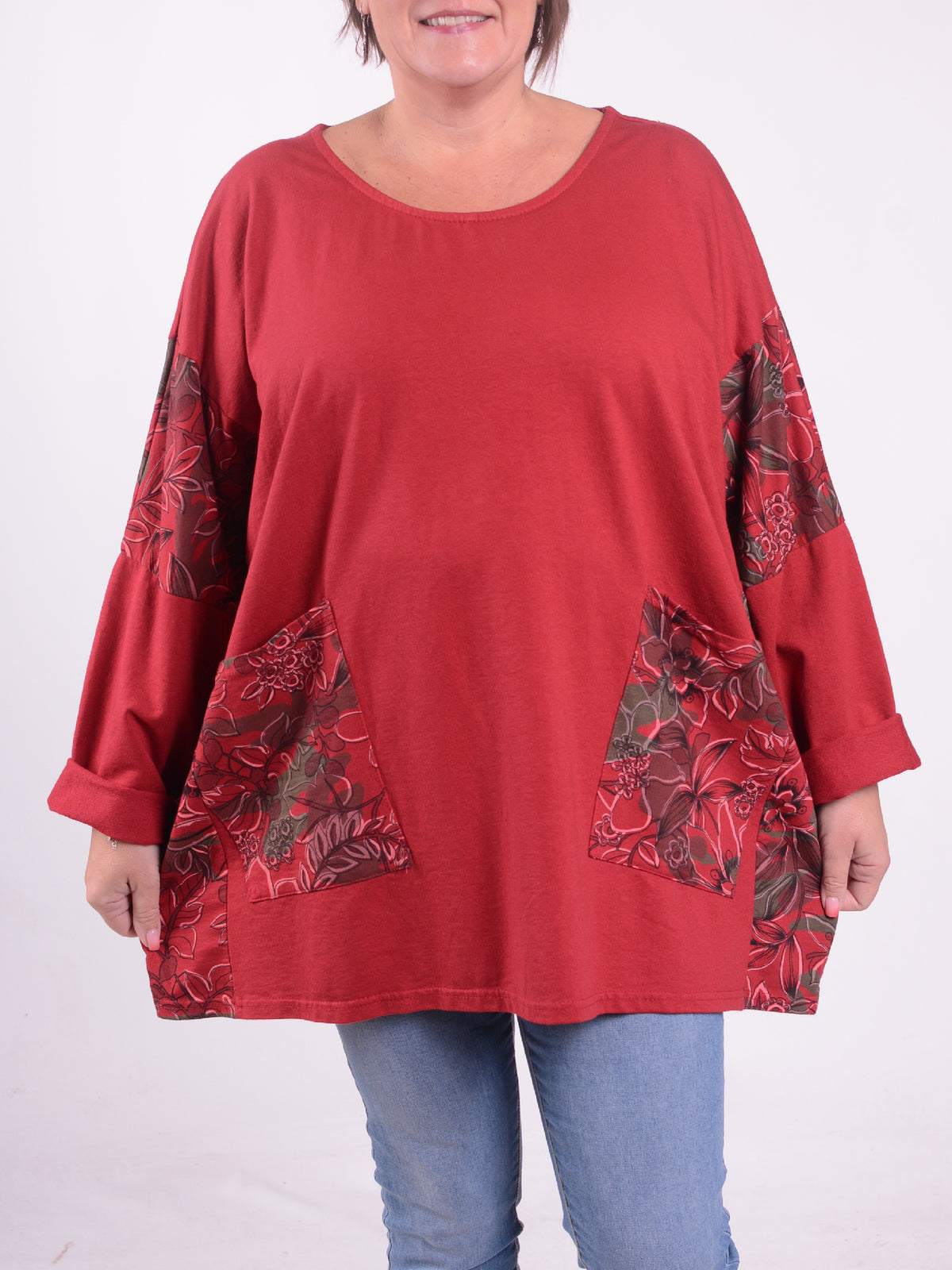 Lagenlook Part Print Tunic - 11952, Tunic, Pure Plus Clothing, Lagenlook Clothing, Plus Size Fashion, Over 50 Fashion