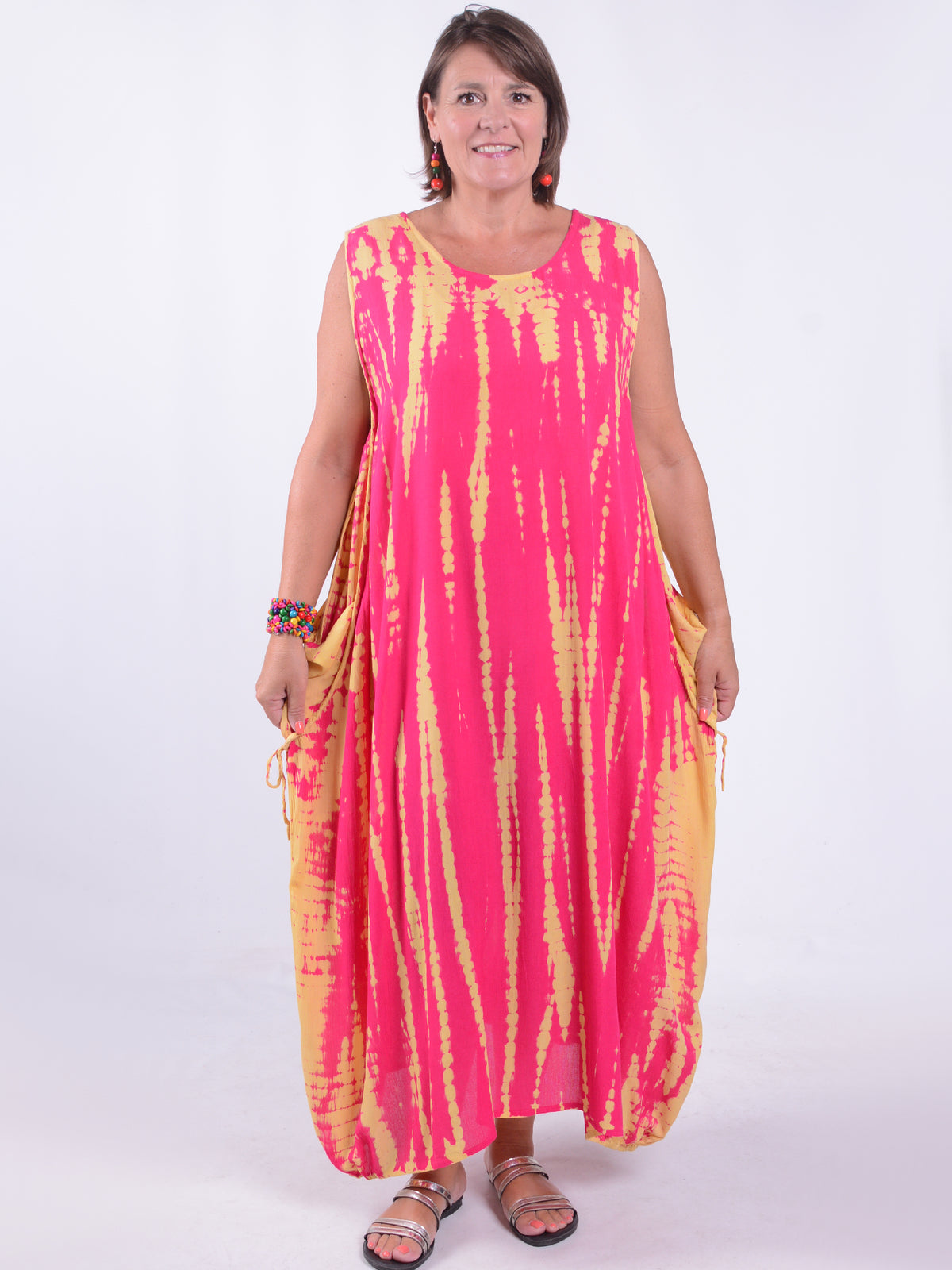 Lagenlook Tie Dye Sleeveless Dress - TD1, Dresses, Pure Plus Clothing, Lagenlook Clothing, Plus Size Fashion, Over 50 Fashion