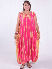 Lagenlook Tie Dye Sleeveless Dress - TD1