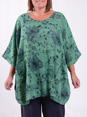 Lagenlook Oversized Cotton Tunic - 10077 FLORAL
