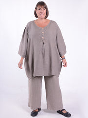 Lagenlook Linen Button Tunic - 12551