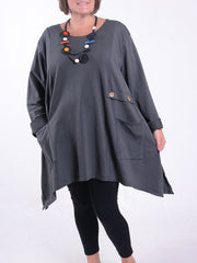 Asymmetric Button Tunic - 11112