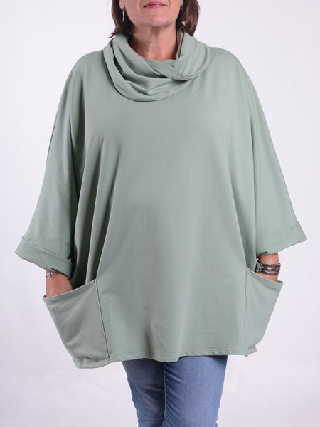 Plus size cowl neck sweatshirt on sale