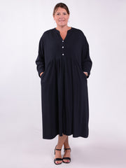 Lagenlook Cotton Dress with Pockets - 12573, , Pure Plus Clothing, Lagenlook Clothing, Plus Size Fashion, Over 50 Fashion