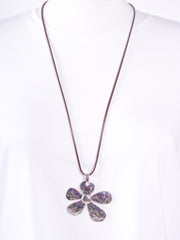 Lagenlook Daisy Pendant Necklace Silver - LAGEN30, Necklaces & Pendants, Pure Plus Clothing, Lagenlook Clothing, Plus Size Fashion, Over 50 Fashion