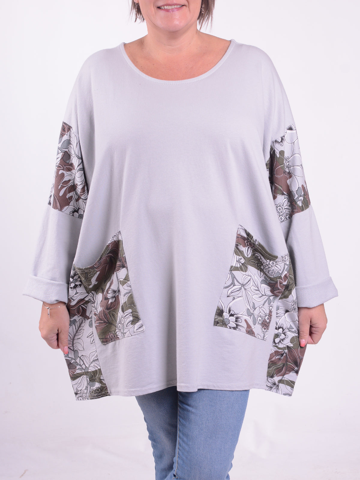 Lagenlook Part Print Tunic - 11952, Tunic, Pure Plus Clothing, Lagenlook Clothing, Plus Size Fashion, Over 50 Fashion