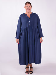 Lagenlook Cotton Dress with Pockets - 12573, , Pure Plus Clothing, Lagenlook Clothing, Plus Size Fashion, Over 50 Fashion
