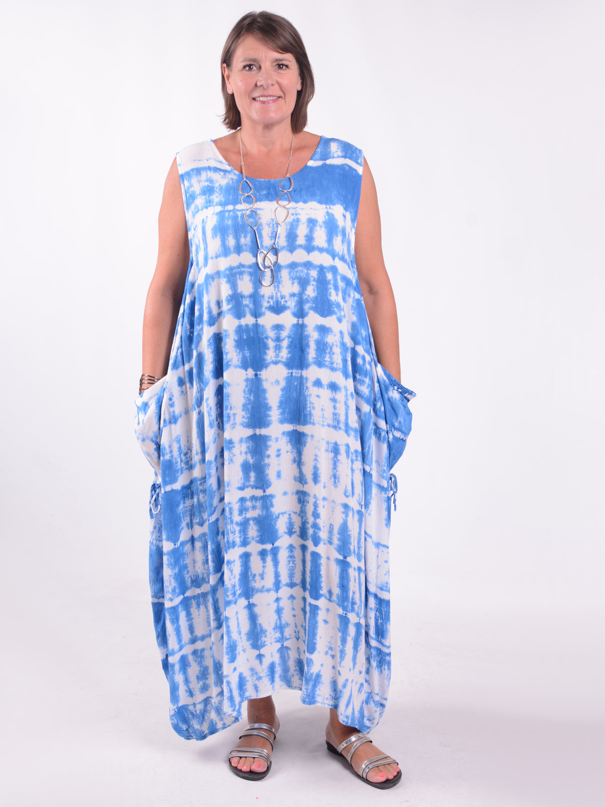 Lagenlook Tie Dye Sleeveless Dress - TD1