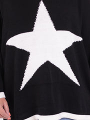 Star Knit Jumper - S40, , Pure Plus Clothing, Lagenlook Clothing, Plus Size Fashion, Over 50 Fashion