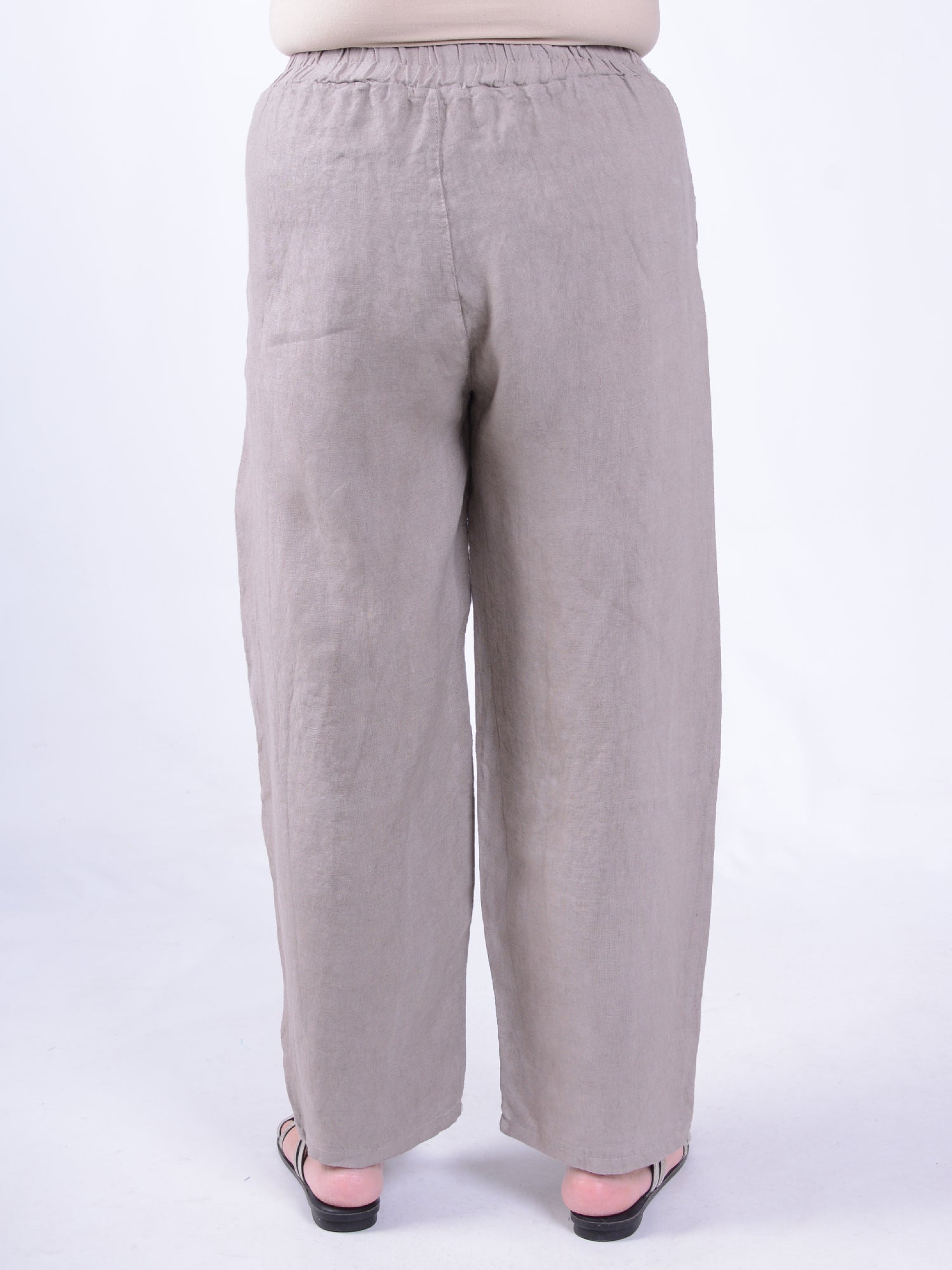 Wide-Leg Barrel Linen Trousers - 13399, , Pure Plus Clothing, Lagenlook Clothing, Plus Size Fashion, Over 50 Fashion